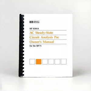 Manual Hewlett Packard HP 71b Calculator AC steady state Circuit Analysis Pac - Picture 1 of 1