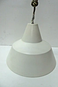 VINTAGE DANISH WHITE METAL CONE SAUCER PENDANT LIGHT SHADE  MID CENTURY  - Bild 1 von 5