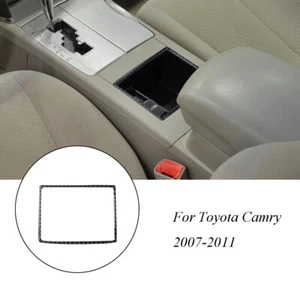 For Toyota Camry Carbon Fiber Interior Gear Shift Panel Storage Frame Cover Trim - Picture 1 of 12