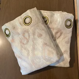 2 Pier One Vorhänge Vorhänge Paneele gefütterte Tüllen Set lila rosa? Beige - Bild 1 von 4