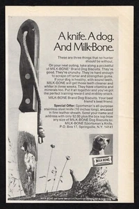1971 Milk Bone Dog Biscuit Sportsman Stainless Steel Knife Sheath Offer Print Ad - Picture 1 of 3
