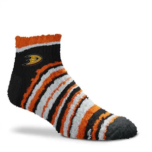 NEW! Anaheim Ducks Muchas Rayas Soft Fuzzy Sleep Socks One Size Fits Most NHL - Picture 1 of 2