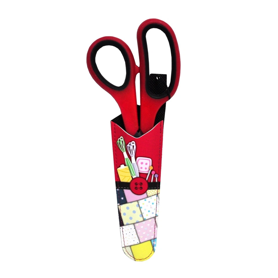 Red 8-1/2 Inch Dressmaking Scissors with Storage Sheath - Image 1 of 1