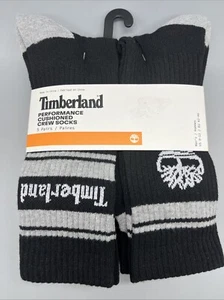 Timberland uomo taglia nuova Calze Crew Cushion Performance 9-12 nere confezione da 5 nuove con etichetta - Foto 1 di 4