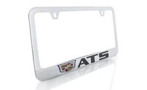Cadillac ATS Brass License Plate Frame with Chrome Finish (2 hole) - Picture 1 of 3