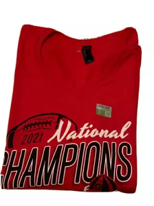 Georgia Bulldogs Woman’s 2021 National Champions V Neck T Shirt Small NWT - Picture 1 of 2
