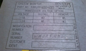 BENTLY NEVADA 3300/01-02-00 SYSTEM MONITOR - Picture 1 of 2