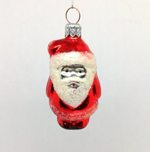 Vintage Weihnachtsmann Glas Ornament mit Glitzer 3" Christbaumschmuck - Bild 1 von 12