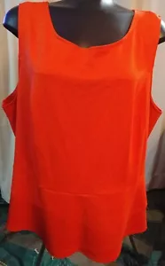 WOMENS PLUS SIZE 3X ORANGE SLEEVELESS PEPLUM TOP, NWTS, BY DRESS BARN - Picture 1 of 4