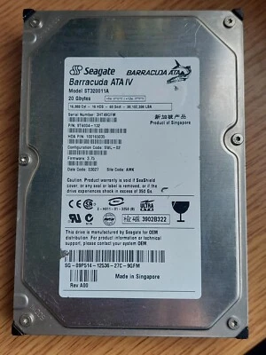 Seagate Barracuda ATA IV ST320011A Internal 40-pin IDE ATA-100 HDD 20GB 3,5” - Image 1 of 4