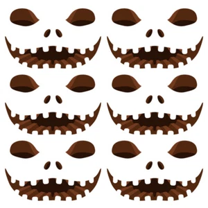 6 Sheets Pumpkin Sticker Halloween Fridge Screaming Decals - Picture 1 of 12