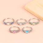 Fashion Silver Color Leaf Heart Rings Women Noble Princess Wedding Ring Jewelry