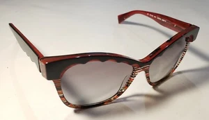 Alain Mikli Sunglasses Polished Black Red Stripes / Grey Gradient A05014 308711 - Picture 1 of 8