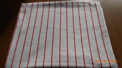 Vintage Knit Fabric White With Red Pin Stripes 60" L X 50" W - Image 1 of 2