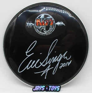 Kiss Decades of Decibles batterista Eric cantante autografato Drumhead - Foto 1 di 2