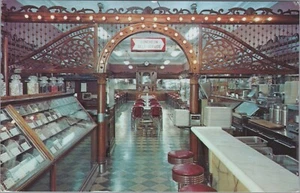 Zaharako Restaurant Candy Counter Interior Columbus Indiana IN Postcard CP5 - Picture 1 of 2