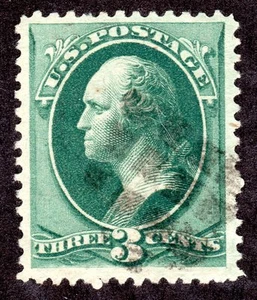 US # 184 (1878) 3c - Used, Grade: VF - Washington - Picture 1 of 2