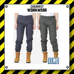 ELWD | Elwood Workwear WOMEN'S CUFFED STRETCH WORK PANTS Army Green, Char EWD503 - Picture 1 of 14