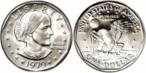 1979-S Susan B Anthony Circulating Dollar Coin - From  Sealed Bank Roll Cover