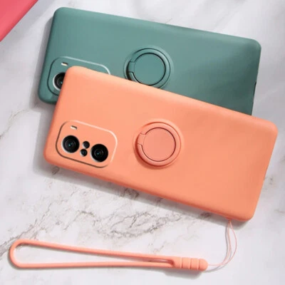 For Xiaomi Redmi Note 14 13 12 11 10 9 Pro Liquid Silicone Stand Case + Strap - Image 1 of 4