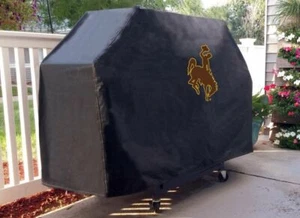 Wyoming Grill Cover with Cowboys Logo on Black Vinyl - Picture 1 of 4