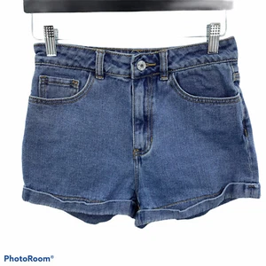John Galt Brandy Melville Sz 26 Shorts High Rise Cuffed Denim Blue Jean Women’s - Picture 1 of 12