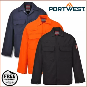 Bizweld Gefahrenschutz Sicherheit Arbeit schwer entflammbare Schweißerjacke BIZ2 UK - Bild 1 von 9