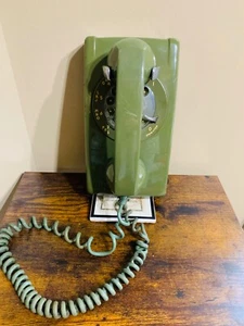 VTG 60’s Western Electric A/B 554 Green Avocado Rotary Wall Mount Telephone - Picture 1 of 10