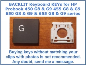 CLÉ CLAVIER pour HP ProBook 450 455 650 655 G8 & G9 UK anglais rétroéclairé - Photo 1/15