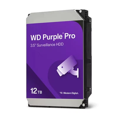 WD 12TB Purple Pro Surveillance SATA HDD 7200 RPM, 512 MB de caché, CMR - WD122PURP Foto 1 de 4