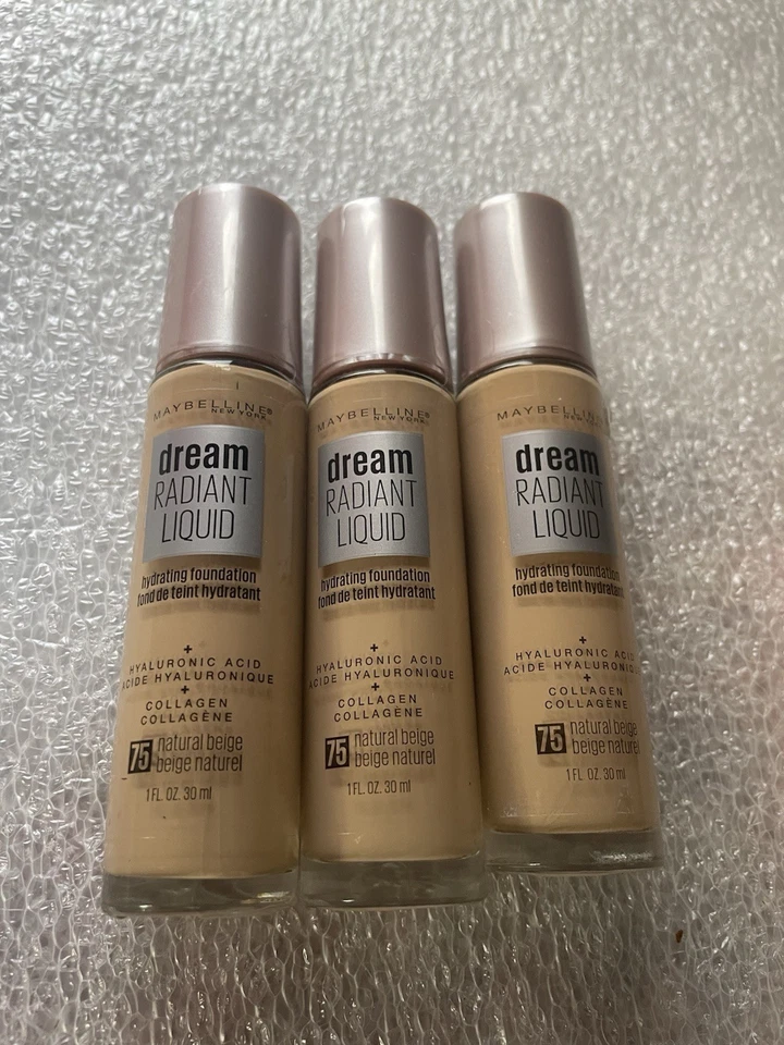 3 X maybelline dream #75 Natural Beige Dream Radiant Foundation - Image 1 of 1