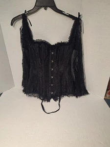 Corset Top, Long Sleeve, Size Small, Gothic, Black, Polyester Blend - Picture 1 of 7
