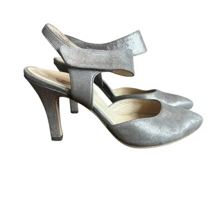 Paul Green Nicolette Metallic High Heel Pumps Ankle Strap Pointed Toe Size 5.5 - Picture 1 of 12