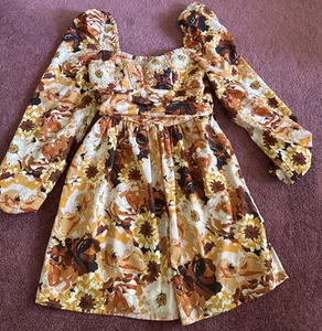 Band of Gypsies BOG Collective Soft Multicolor Floral Smocked Dress Small - Picture 1 of 6
