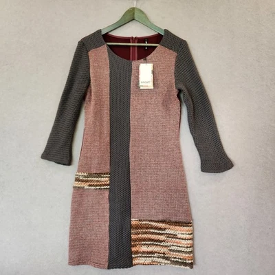 Novo com etiquetas Smash! Vestido midi Barcelona Lleida multicolorido roxo tamanho M manga longa - Imagem 1 de 4