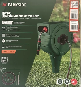Parkside Erd- Schlauchaufroller, Gartenschlauch 25m, NEU OVP, 12,7mm schwenkbar - Bild 1 von 3