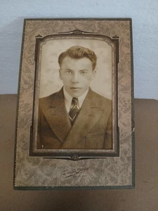  Tarjeta de gabinete foto guapo joven niño adolescente Belding Michigan antiguo  - Imagen 1 de 9