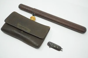 Japanische Tabak-Zorn Etui Pfeifendose Maekanagu Antik Original aus Japan 0725F1 - Bild 1 von 14