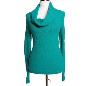 Moda International Y2K 90s Cowl Neck Long Sleeves Wool Blend Sweater Blue XS - Picture 1 of 7