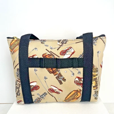 Unbranded Womens Golf Accessory Tote Bag With Animal Print Accents 11" x 7" x 2" - Image 1 of 4
