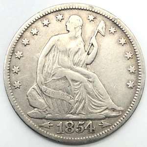 Medio dólar de plata libertad sentada 1854-O---flechas---circulado-- - Imagen 1 de 2