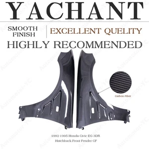 CARBON Front Fender Vented 2pcs bodykit For 92-95 Honda Civic EG 3DR Hatchback - Picture 1 of 24