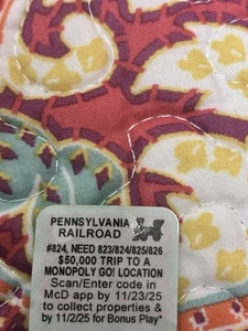 2025 McDonald’s Monopoly Pennsylvania Railroad #824 UNEINGELÖST - Bild 1 von 1