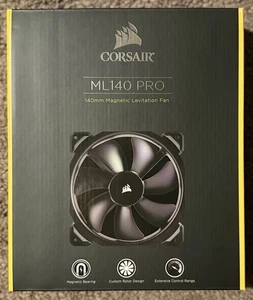 2x Corsair ML140 140mm PWM Premium Magnetic Levitation Fan - Black - Picture 1 of 3