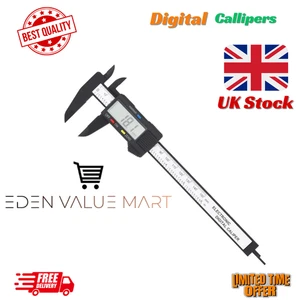 6 INCH DIGITAL VERNIER CALIPER 150MM STAINLESS STEEL DIGITAL ELECTRONIC TOOL UK - Picture 1 of 8