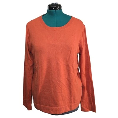 NEW JCrew Factory Women's Cotton Wool Blend Teddie Sweater Orange Size XL NWT - Image 1 of 4