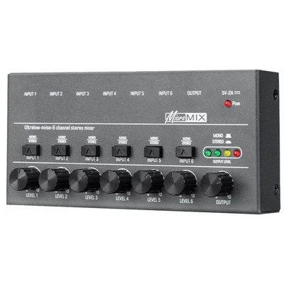  Audio Mixer KTV Karaoke 6 Channel Professional Stereo Sound Mixer Ultra2439 - Bild 1 von 4