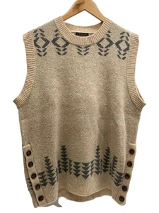 PENDLETON × B:MING LIFE STORE by BEAMS knit Vest beige Used - Picture 1 of 5