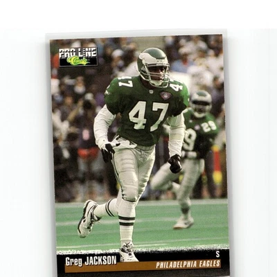 1995 Pro Line Greg Jackson #8 Philadelphia Eagles Football Card - Image 1 of 2