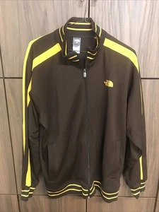 Vintage Herren The North Face braun/gelb Track College Jacke durchgehender Reißverschluss - Größe XL - Bild 1 von 4